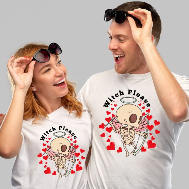 Camiseta Día de San Valentín cupido y esquelético (Subido por el creador)