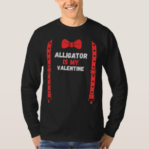 Camiseta Día de San Valentín Custome Alligator Es Mi Valent
