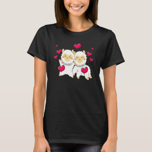 Camiseta Día de San Valentín Cute Alpaca Boyfriend Girlfrie