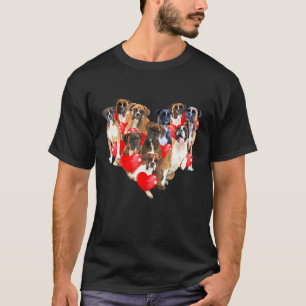 Camiseta Día de San Valentín Cute Boxer Dog Heart Puppy