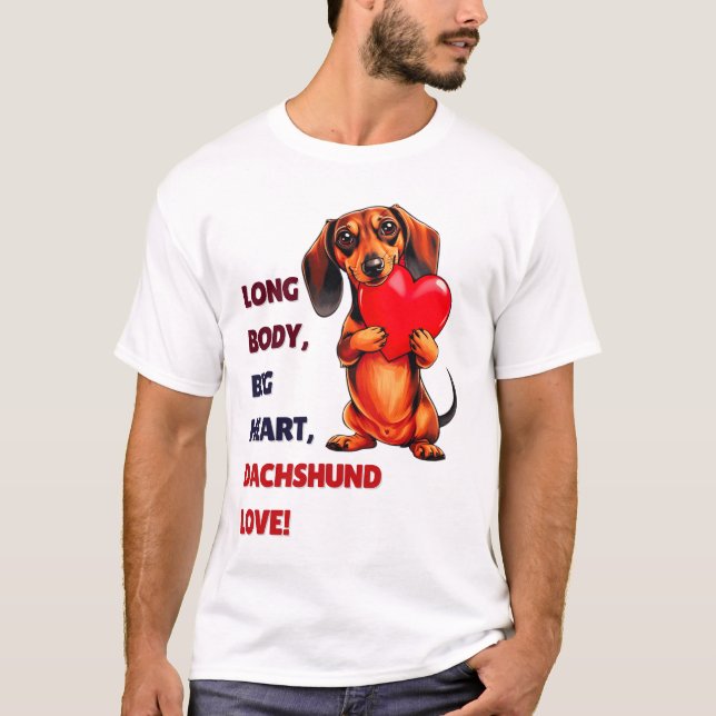 Camiseta Día de San Valentín Cute Dachshund  Heart Lover Do (Anverso)