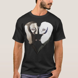 Camiseta Día de San Valentín Cute Ferrets Couple Heart