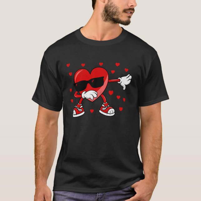 Camiseta Día de San Valentín Dabbing Heart Funny Dab Dance  (Anverso)