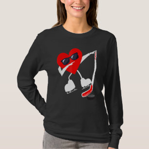 Camiseta Día de San Valentín Dabbing Heart Hockey Stick Chi
