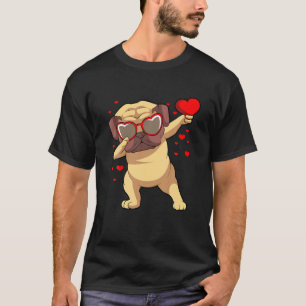 Camiseta Día De San Valentín Dabbing Pug Perro Amor A Los C