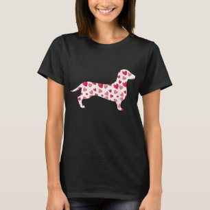 Camiseta Día de San Valentín Dachshund Corazones Perro Cach