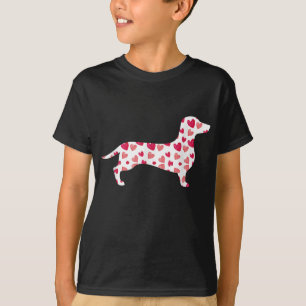 Camiseta Día de San Valentín Dachshund Corazones Perro Cach