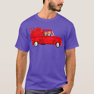 Camiseta Día de San Valentín de amor Cute Beagle Camión Roj