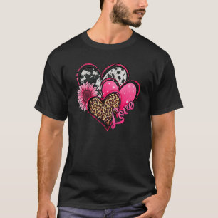Camiseta Día de San Valentín de amor Leopardo del girasol r