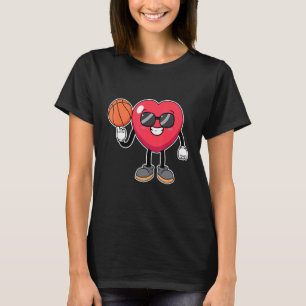 Camiseta Día de San Valentín de Baloncesto Jugador de Coraz