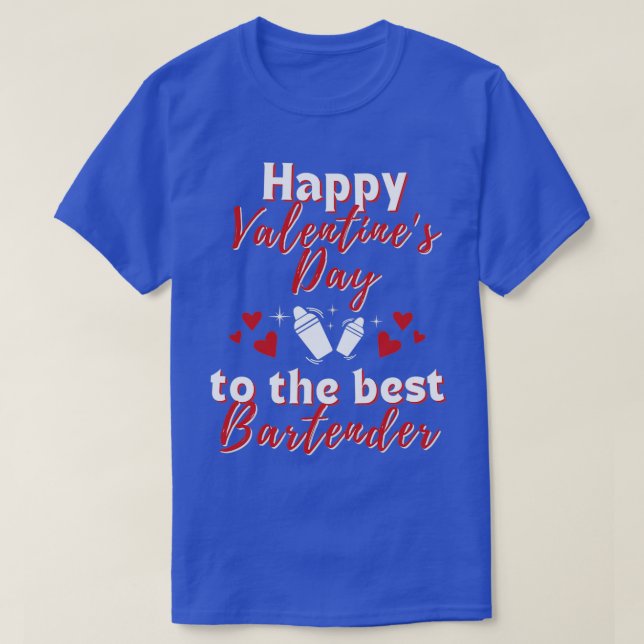 Camiseta Día de San Valentín de barman para camarera barman (Diseño del anverso)