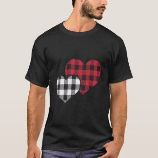 Camiseta Día de San Valentín de Buffalo Plaid Valentine Hea