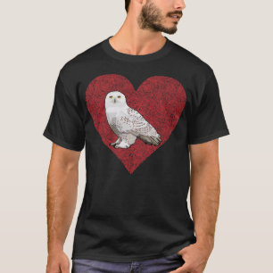 Camiseta Día de San Valentín de búho de nieve Amo de pájaro