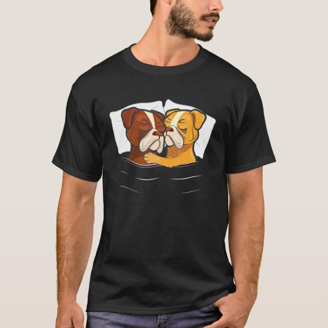 Camiseta Día de San Valentín de Bulldog inglés Parejas Bul  (Anverso)