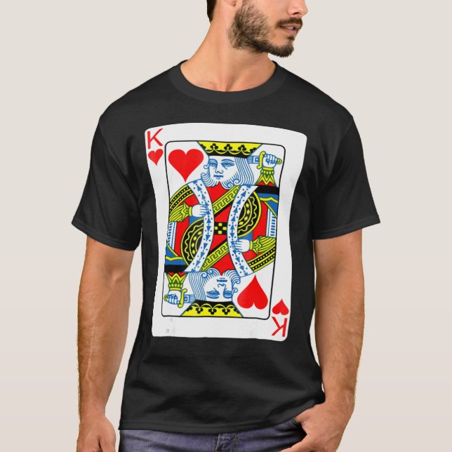 Camiseta Día de San Valentín de cartas de juego de Rey de C (Anverso)