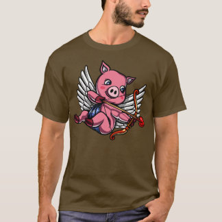 Camiseta Día de San Valentín de cerdo Cupid
