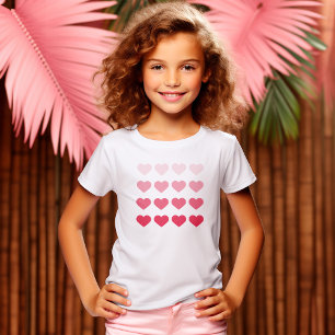 Camiseta Día de San Valentín de Corazones de Ombre Rosa