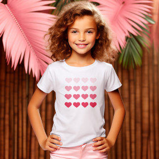 Camiseta Día de San Valentín de Corazones de Ombre Rosa