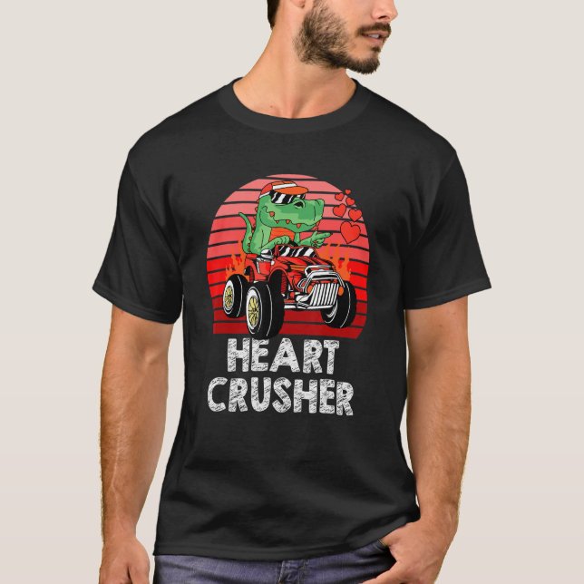 Camiseta Día de San Valentín de Crusher de Dinosaurio Cardí (Anverso)