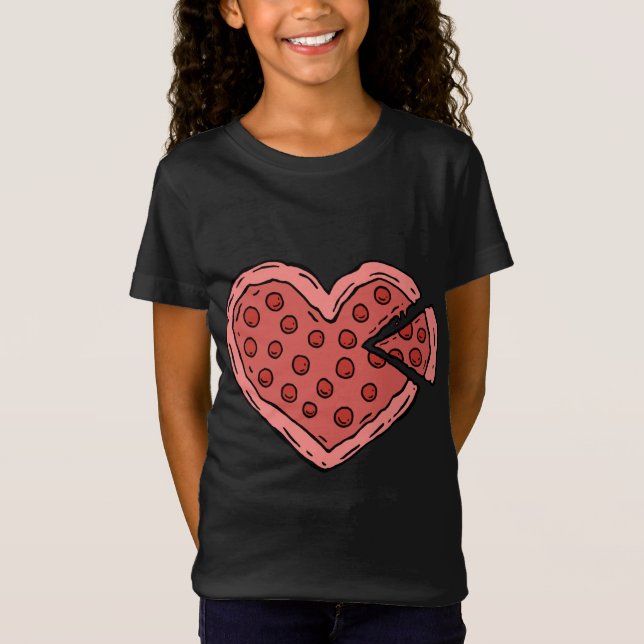 Camiseta Día de San Valentín de Cute Love Pizza (Anverso)