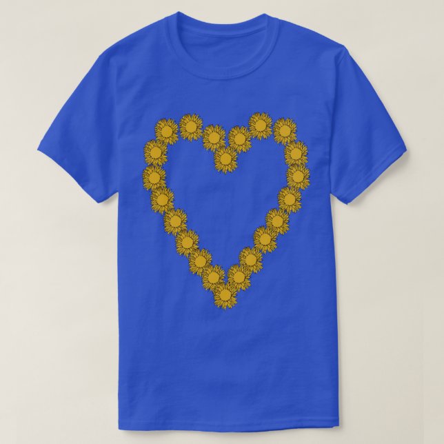 Camiseta Día de San Valentín de dibujo de líneas de girasol (Diseño del anverso)