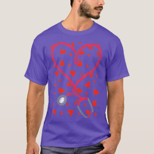 Camiseta Día de San Valentín de Enfermería Amor Cute Stetho