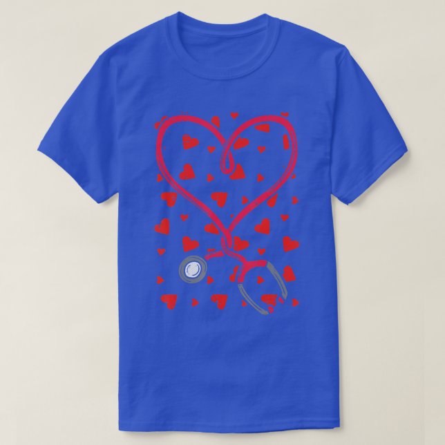 Camiseta Día de San Valentín de Enfermería Amor Cute Stetho (Diseño del anverso)