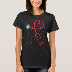 Camiseta Día de San Valentín de Enfermería Amor Cute Stetho