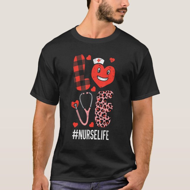 Camiseta Día de San Valentín de enfermería de amor Scrub Va (Anverso)