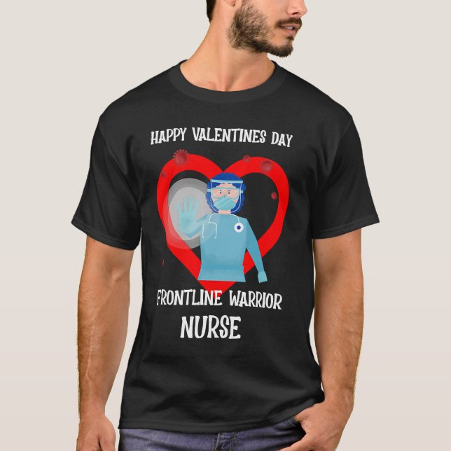 Camiseta Día de San Valentín de enfermería de primera línea (Anverso)