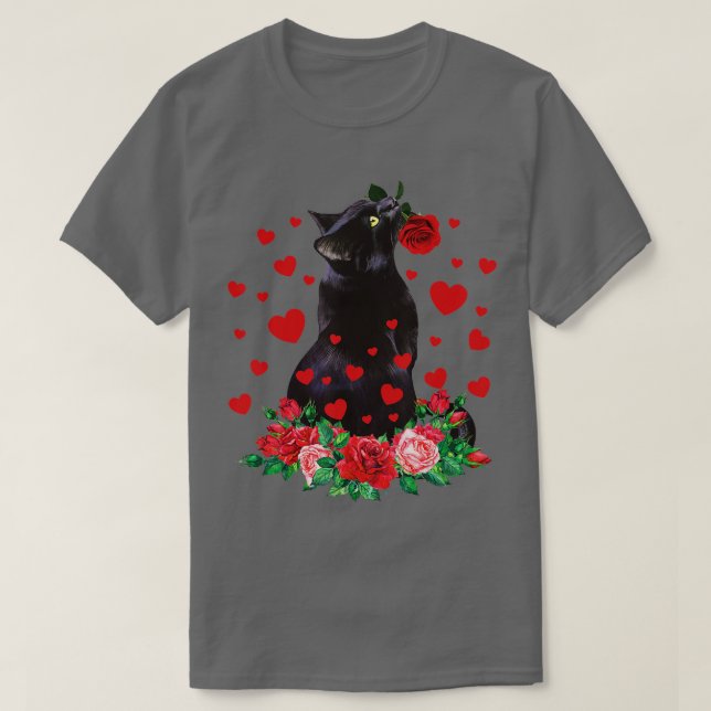 Camiseta Día de San Valentín de flor de gato Cute Kitten Ki (Diseño del anverso)