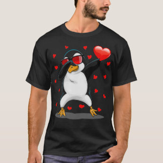 Camiseta Día de San Valentín de gafas de sol de pingüino de