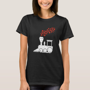Camiseta Día de San Valentín de Heart Train Cute Love Railr