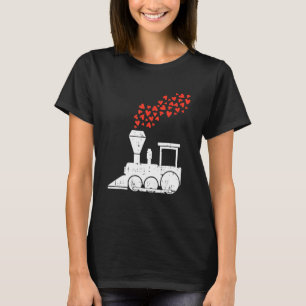 Camiseta Día de San Valentín de Heart Train Cute Love Railr
