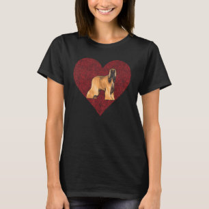 Camiseta Día de San Valentín de hebilla afgana Perro Amor H