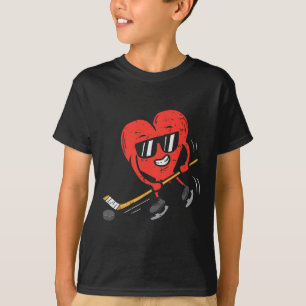 Camiseta Día de San Valentín de hockey sobre hielo que jueg