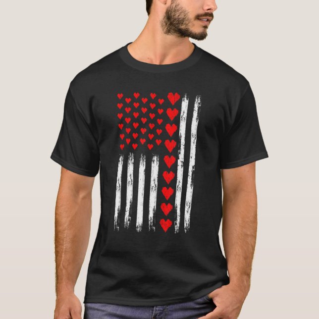 Camiseta Día de San Valentín de la época Bandera Americana  (Anverso)