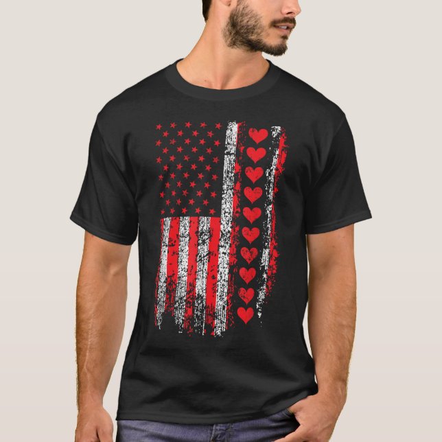 Camiseta Día de San Valentín de la época Bandera Americana  (Anverso)
