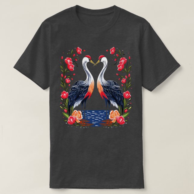 Camiseta Día de San Valentín de la grulla chillona (Diseño del anverso)