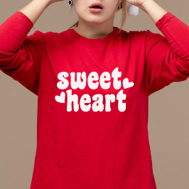 Camiseta Día de San Valentín de mujeres de color rojo moder