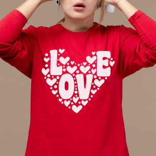 Camiseta Día de San Valentín de Mujeres Rojas Modernas con 