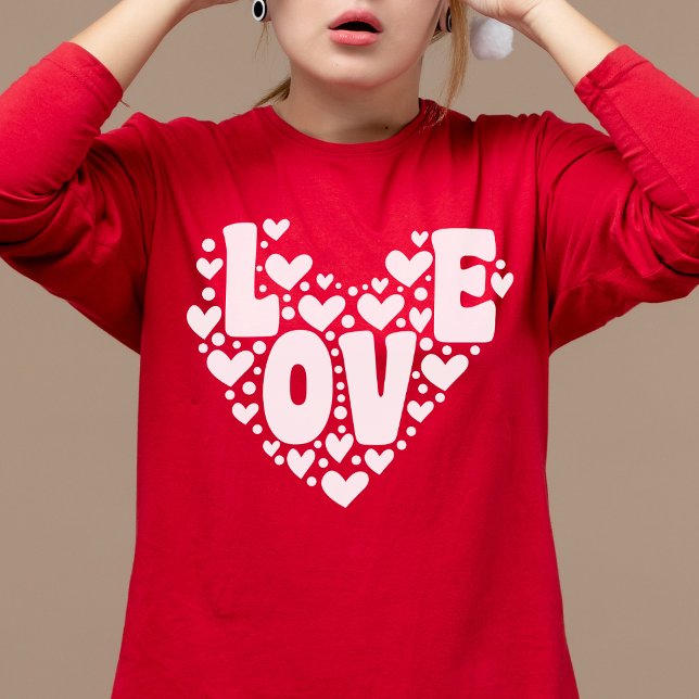 Camiseta Día de San Valentín de Mujeres Rojas Modernas con  (Subido por el creador)