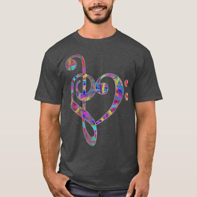 Camiseta Día de San Valentín de música de Bass Clef (Anverso)