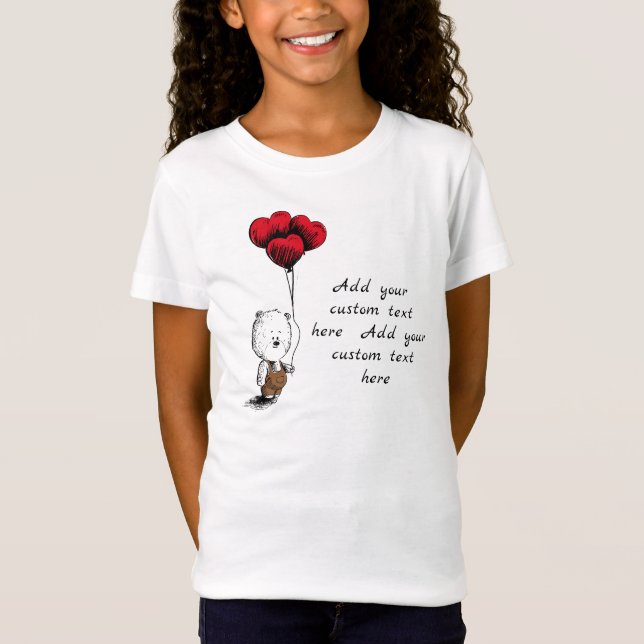 Camiseta Día de San Valentín de oso de peluche con encanto (Anverso)