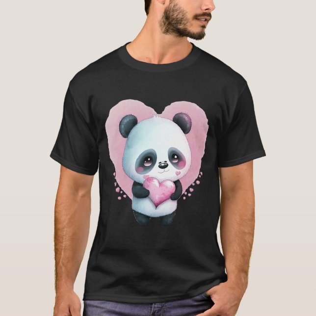 Camiseta Día de San Valentín de oso dulce Panda 8 (Anverso)