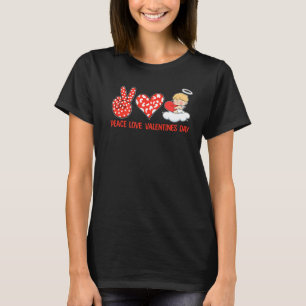 Camiseta Día de San Valentín de Paz Amor Corazón Corazón Co