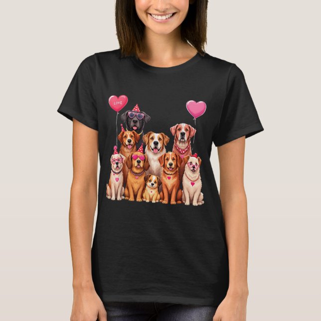 Camiseta Día de San Valentín De Perro Amante Presente Para  (Anverso)