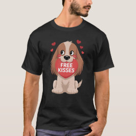 Camiseta Día de San Valentín de perro Cocker Spaniel Besos