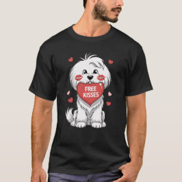 Camiseta Día de San Valentín de Perro Coton de Tulear Besos