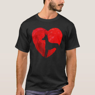 Camiseta Día de San Valentín de perro de cola de cicatrices